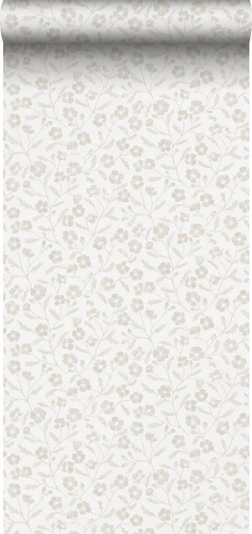 Borastapeter behang vintage bloemetjes beige - 53 cm x 10.05 m - 660347 - vtwonen shop