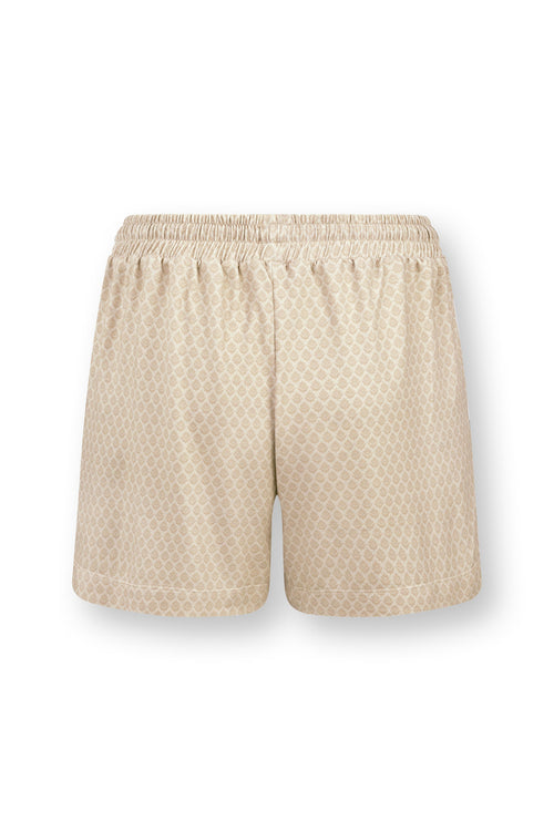 Pip Studio - Bob Pyjama Korte Broek Dames - Thousand Leaves - Zand - L