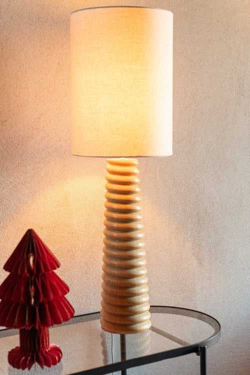 J-Line lamp Schroefdraad - hout - naturel/grijs