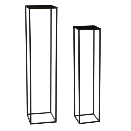 Mica Decorations Goa Bijzettafel - Set van 2 - L28 x B28 x H120 cm - Metaal - Zwart - vtwonen shop