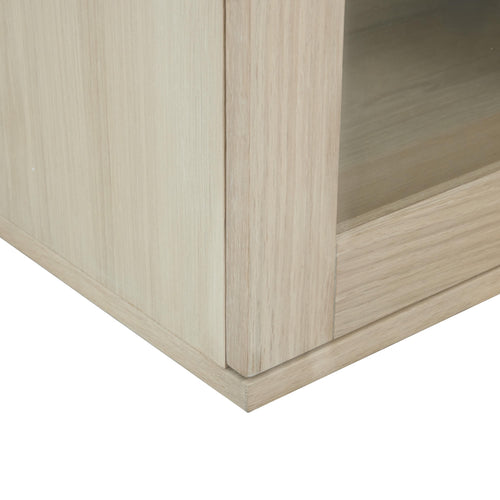 Furnhouse 3-deurs wandkast Kerteminde - Witte olie - MDF, Eikenfineer, Glas - 37x160x60