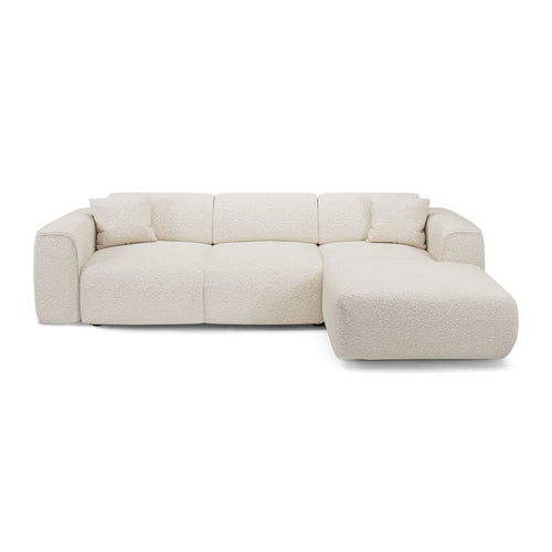 Sia Home - Hoekbanken YUMA - Bouclette stof - Crème - 283cm