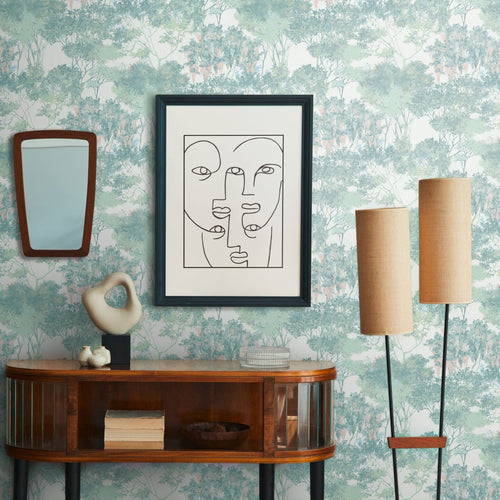 Livingwalls behang bloemmotief meerkleurig, groen, wit, oranje en blauw - 53 cm x 10.05 m - AS-391733 - vtwonen shop