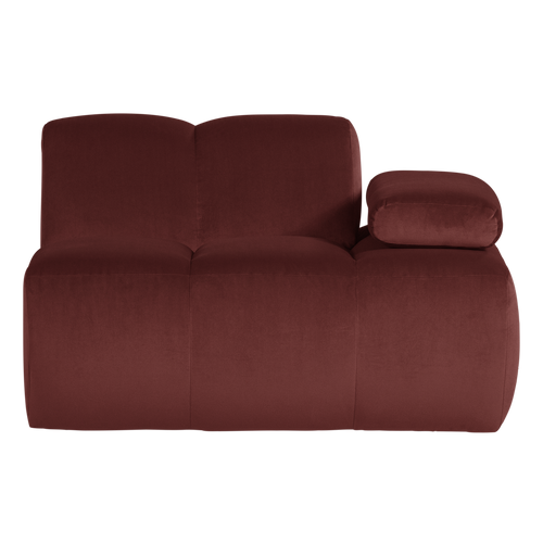 WOOOD 1-zits bank arm rechts Mojo - Velvet - Kastanjebruin - 74x124x97
