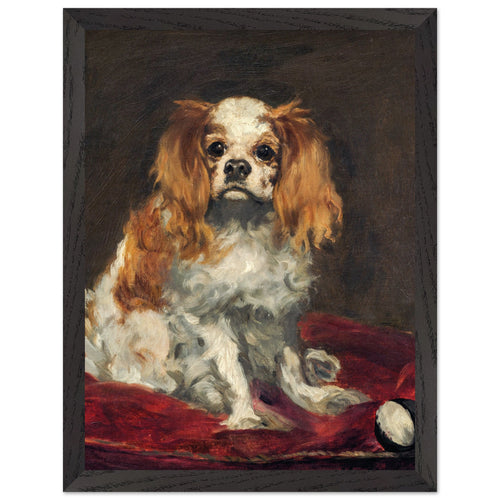 Artfulprints Poster met Lijst Edouard Manet - A King Charles Spaniel   - 30x40 cm - Bruin