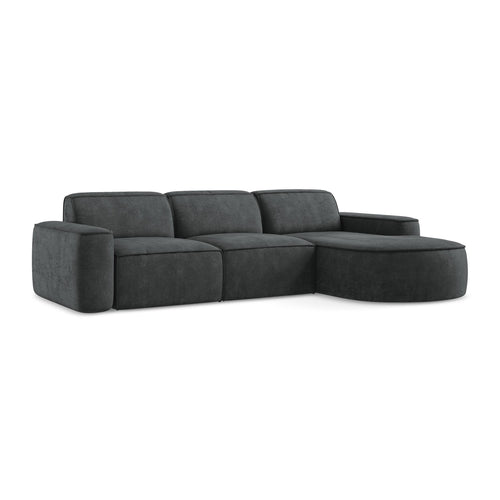 LaMiaSofa hoekbank rechts Melissa - chenille stof - donkergrijs - 284x166x70