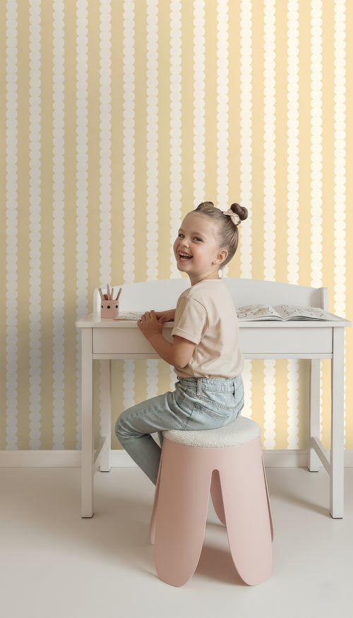 ESTAhome behang grafische print pastel geel - 0.53 x 10.05 m - 131746