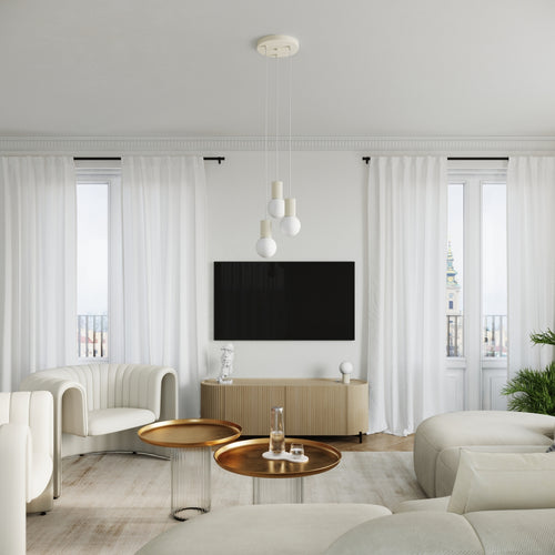 Sollux Lighting Hanglamp HALO 3P beige - 25x25x125cm