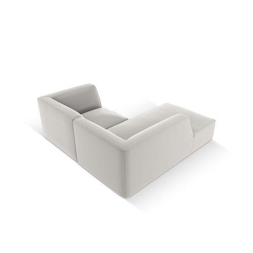 Cosmopolitan Design - Modulaire hoekbank links Siena 3-zits, imitatieleer lichtgrijs - 180x186x69cm
