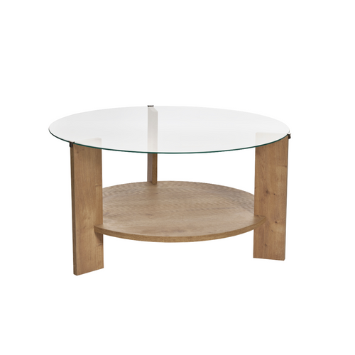 Calicosy - CLARA Salontafel met 2 bladen - Eiken - 75x75x40 cm