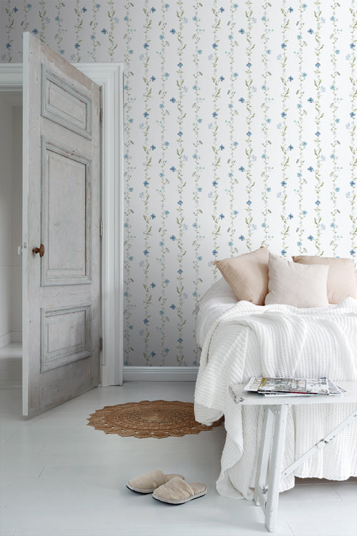 Sanders & Sanders behang bloemen blauw en wit - 53 cm x 10 m - 640171 - vtwonen shop