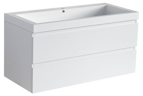 LOMAZOO badkamermeubel Monaco - zwevend - glanzend wit - 100 cm