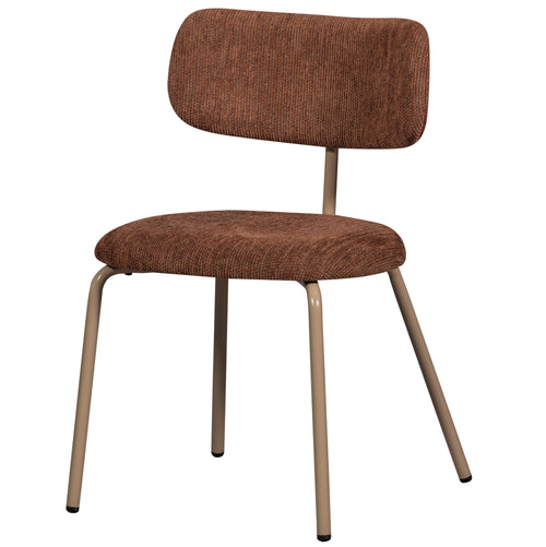 WOOOD eetkamerstoelen Travis - Polyester - Bruin - Set van 2
