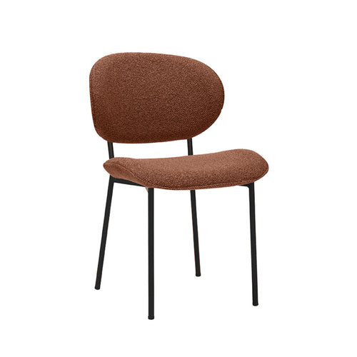 LABEL51 Eetkamerstoel Senn - Rood/Zwart Bouclé - Set van 2