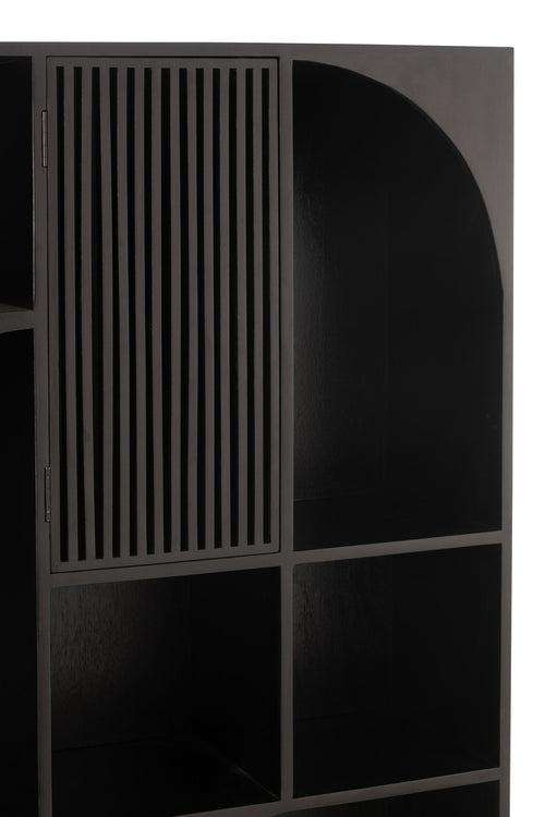 J-Line rek Mode - mango hout/mdf - zwart