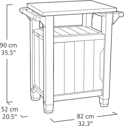 Keter Unity Classic BBQ tafel - 76,4x52x90cm - 93L - Grafiet - vtwonen shop