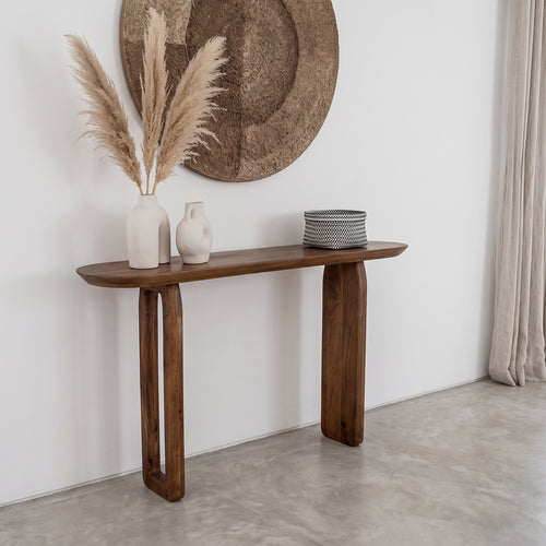 Raw materials sidetable Bullnose - bruin - 140x35x80 cm