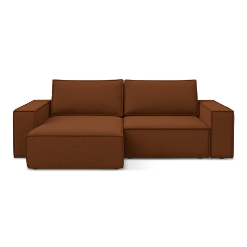 LaMiaSofa hoekbank links Livorno - velours - terracotta - 257x148x82