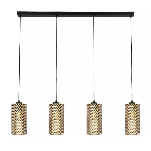 Freelight hanglamp Cestino - 4 lichts - 120  x 150   cm - zwart - goud - vtwonen shop