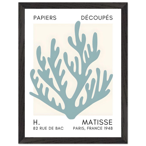 Artfulprints Poster met Lijst Matisse – Coral harmony turquoise   - 30x40 cm - Turquoise