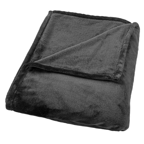 MARLEY - plaid 150x200 cm - fleece deken - extra dik - Raven - zwart