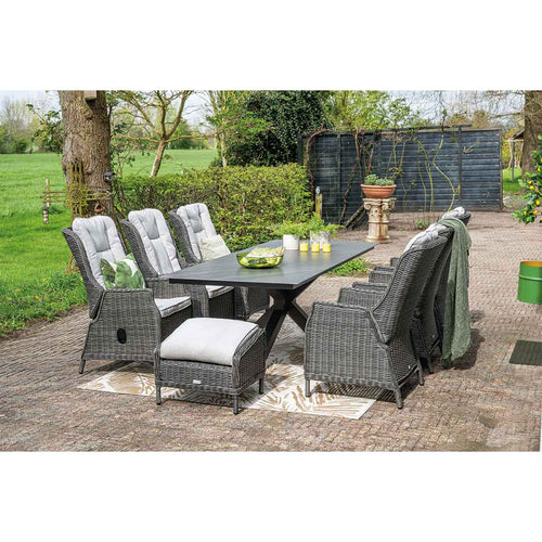 Garden Impressions loungestoel Marbella earl grey incl voetenbank