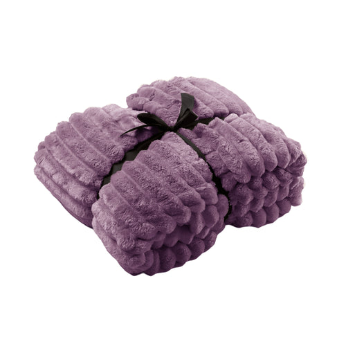 Dutch Decor - VOORDEELSET - 3-delig - Hazel & Ricky - 2 sierkussens 50x50 cm - 1 plaid 150x200 cm - paars - vtwonen shop