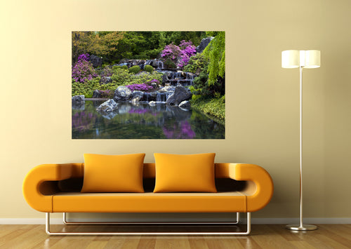 Sanders & Sanders fotobehang waterval groen en paars - 180 x 127 cm - 600346