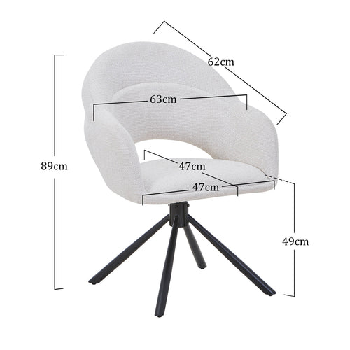 DÉJA Living Eetkamerstoel Celeste - Beige - Draaibaar - Set van 2 - vtwonen shop