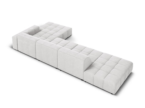 Cosmopolitan Design rechter hoekbank Chicago 5-zits, flueel geld - 167x348x78cm