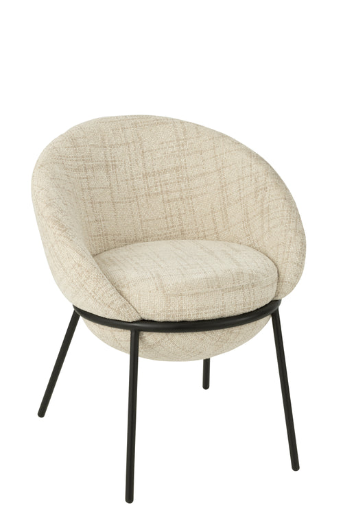 J-Line stoel - ijzer - beige/zwart - vtwonen shop