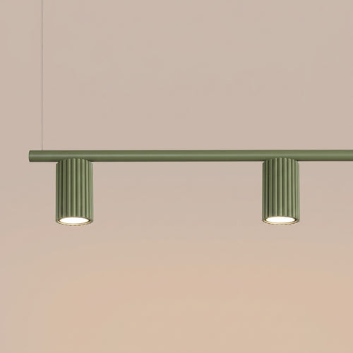 Sollux Lighting Kroonluchter KARBON 4 olijfgroen - 122x6,5x212cm