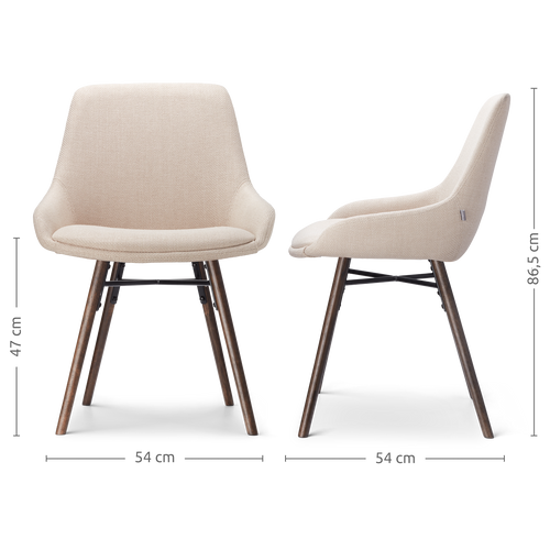 Nolon Nena-Isa Eetkamerstoelen Set van 4 - Beige - Walnoot