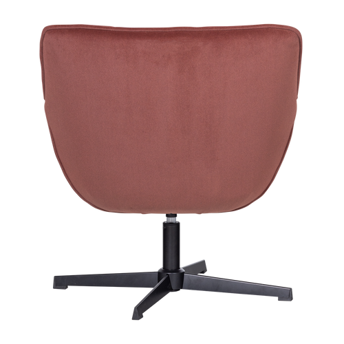 WOOOD draaifauteuil Wibo - Velvet - Mat Bruinrood - 94x71x83