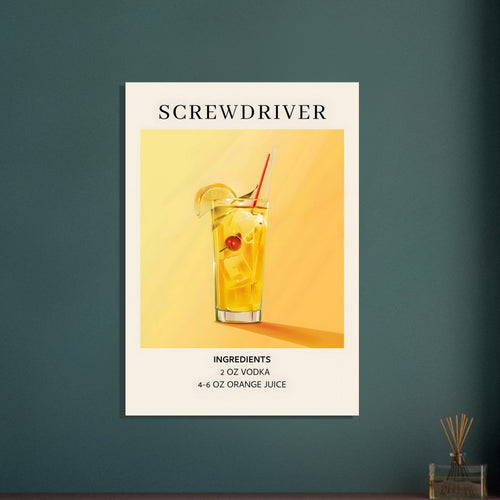 Artfulprints  Screwdriver cocktail - Ingrediënten   poster 30x40 cm - vtwonen shop