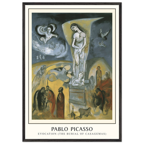 Artfulprints Poster met Lijst Pablo Picasso - Evocation   - 70x100 cm - Meerkleurig