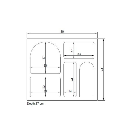 Calicosy - SORA-plank - Wit 80x37x74 cm