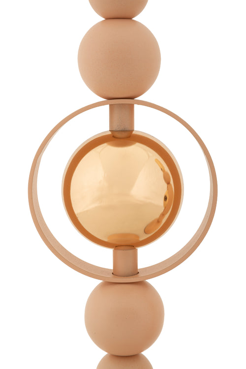 Mauro Ferretti kaarsenhouder - set van 2 - roze/goud