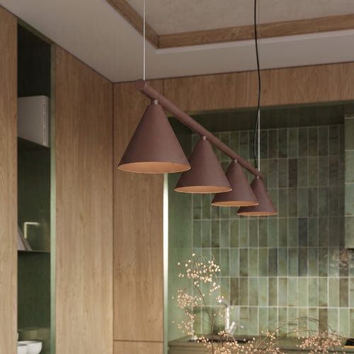 Sollux Lighting Kroonluchter NOX 4L bruin - 122x14x215cm