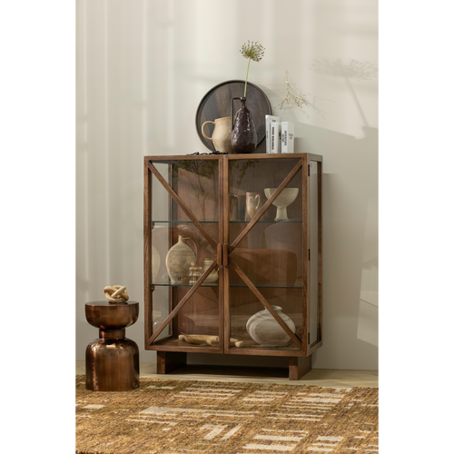 WOOOD kast 2-deurs Kella - Mango Hout - Bruin - 132x100x44