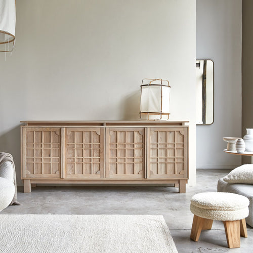 Tikamoon Massief eikenhouten buffet 220 cm - Naturel
