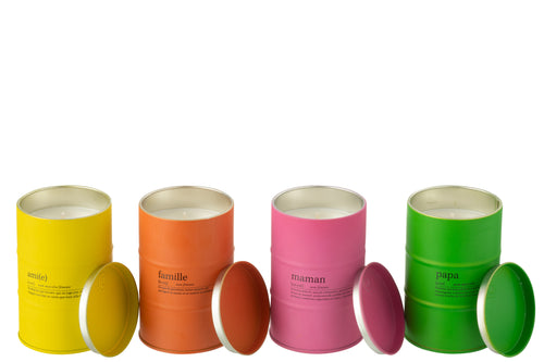 J-Line geurkaars Familie Spreuk Engels/Frans - mix - 50U - 4 stuks - vtwonen shop