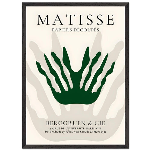 Artfulprints Poster met Lijst Matisse – Sea crown   - 50x70 cm - Grijs