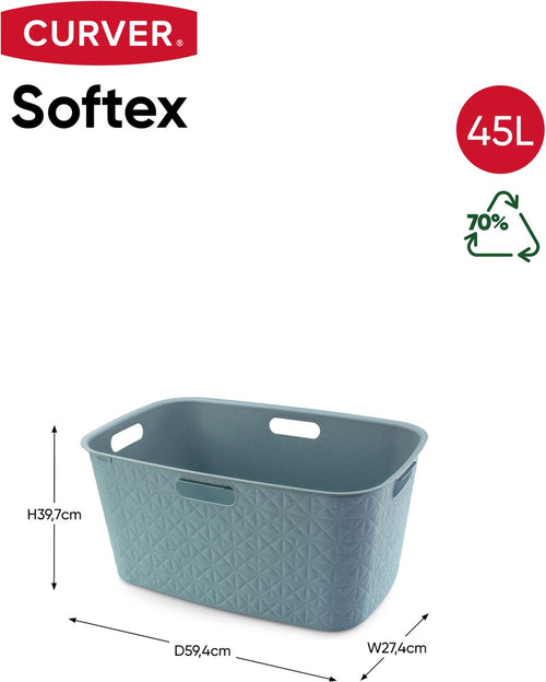 Curver Softex Wasmand - 45 liter - 57x37x27cm - Blauw - vtwonen shop