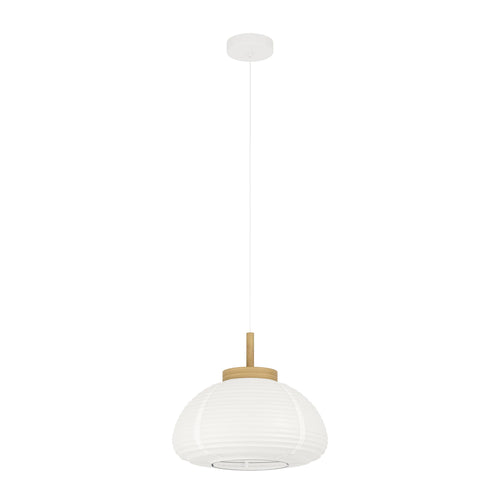 EGLO hanglamp Summerhill - e27 - staal;hout;papier - wit;bruin - vtwonen shop