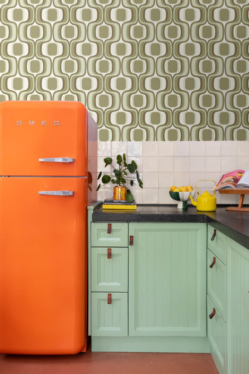 ESTAhome behang retro ornamenten groen - 50 x 900 cm - 131586