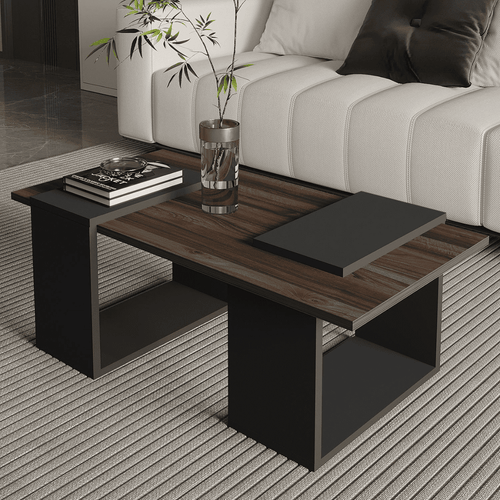 Calicosy - Salontafel ELSY - Donker hout 90x46,6x37 cm