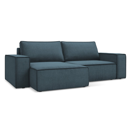 LaMiaSofa hoekbank links Livorno - textuurstof - jeans - 257x148x82