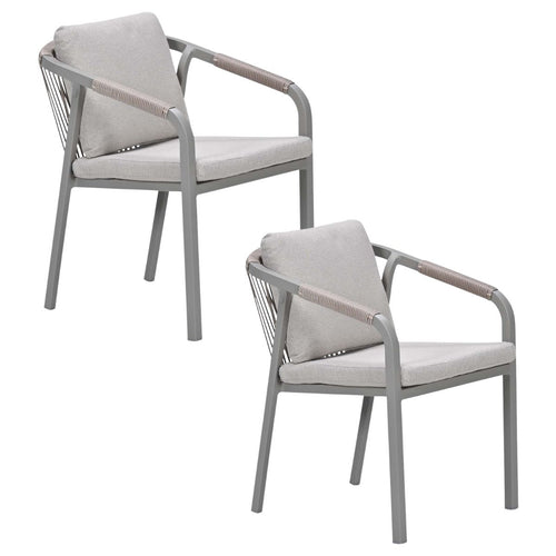 Garden Impressions Tuinstoel Milou stapelbaar taupe - 2 stuks