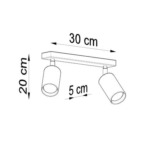 Sollux Lighting Plafondlamp BERG 2 naturel hout - 30x5x20cm